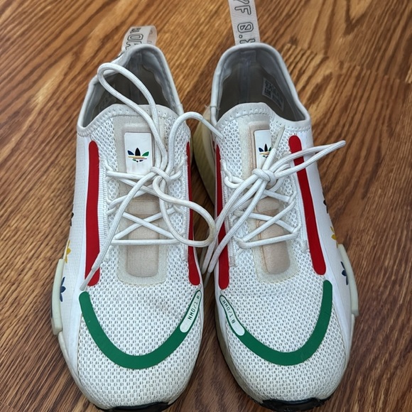 adidas NMD R1 Spectoo White Multicolor Trefoil Streetwear Tennis Shoe Size 6 - Picture 3 of 7